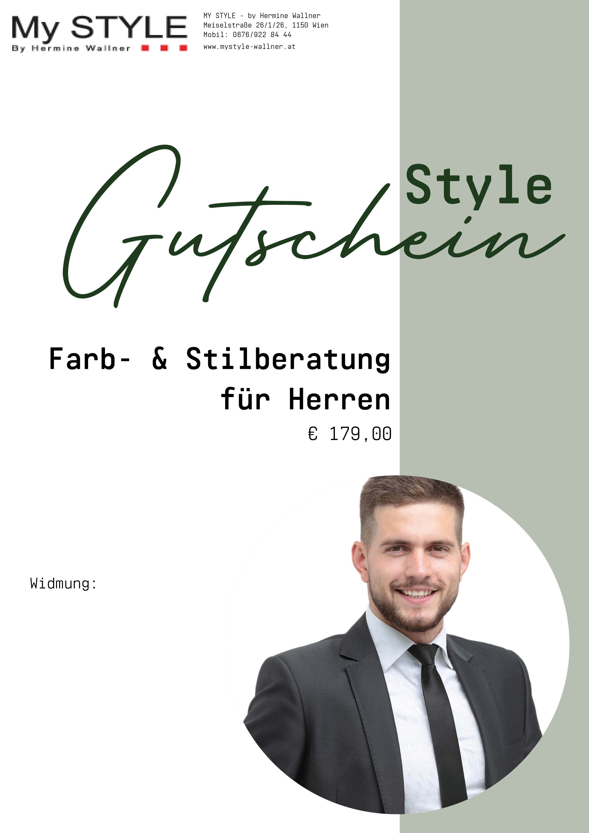 Gutschein Farb- und Stilberatung für Herren